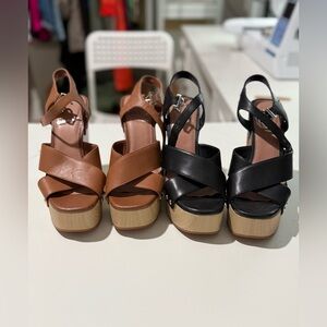 Gianni Bini Chunky Wedge Heels - 2 pairs! - Brown & Black -  size 6